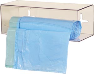 Bowman Bag Dispenser, Single, Holds One Roll of Bags up to 9" Long, Clear PETG Plastic