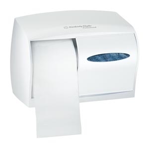 Kimberly-Clark MicroBan® Dispenser, Double Roll, Pearl White, For 07001 & 04007