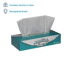 Georgia-Pacific Angel Soft Ps® Premium Facial Tissue, White Flat box, Personal sz, 50 sh/bx