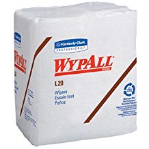 Kimberly-Clark Wypall® L20 Wipers, White, 12½&quot; x 12&quot;, Quarterfold, 68/bx