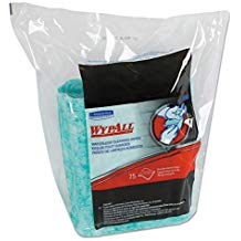 Kimberly-Clark Wypall® Waterless Wipers, Green, 9.5" x 12", 75 sheets/bg
