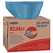 Kimberly-Clark Wypall® X80 Wipers, Blue, 12.5&quot; X 16.8&quot;, Pop-Up Box, 160 sheets/bx