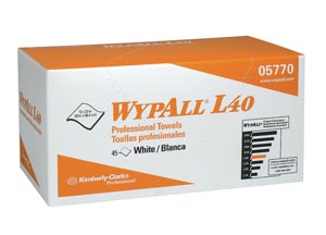 Kimberly-Clark Wypall® Wipers, Pop-Up Box, White, 12&quot; x 23&quot;, 45/bx