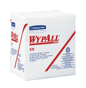 Kimberly-Clark Wypall® X70 Workhorse® Manufactured Rags, White, 12½" x 14.4", 76/