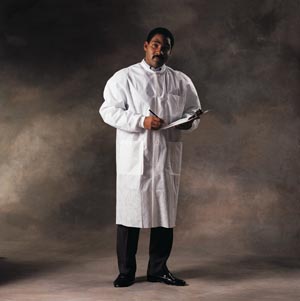 Halyard Basic Plus Lab Coat, White, Large