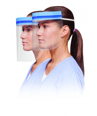 Crosstex Face Shield, Elastic Headband, Clear, 9" Full Length, Bulk