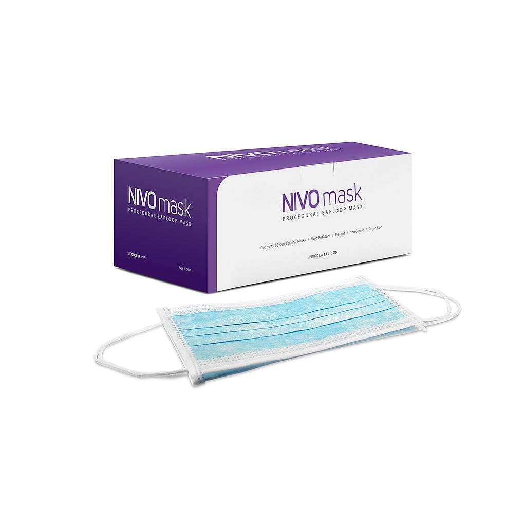 NIVO Ear Loop Face Mask, Blue 50/bx
