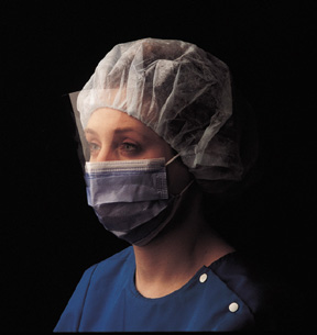 Busse Fluid Resistant Mask, Full Wraparound Face Shield, Blue