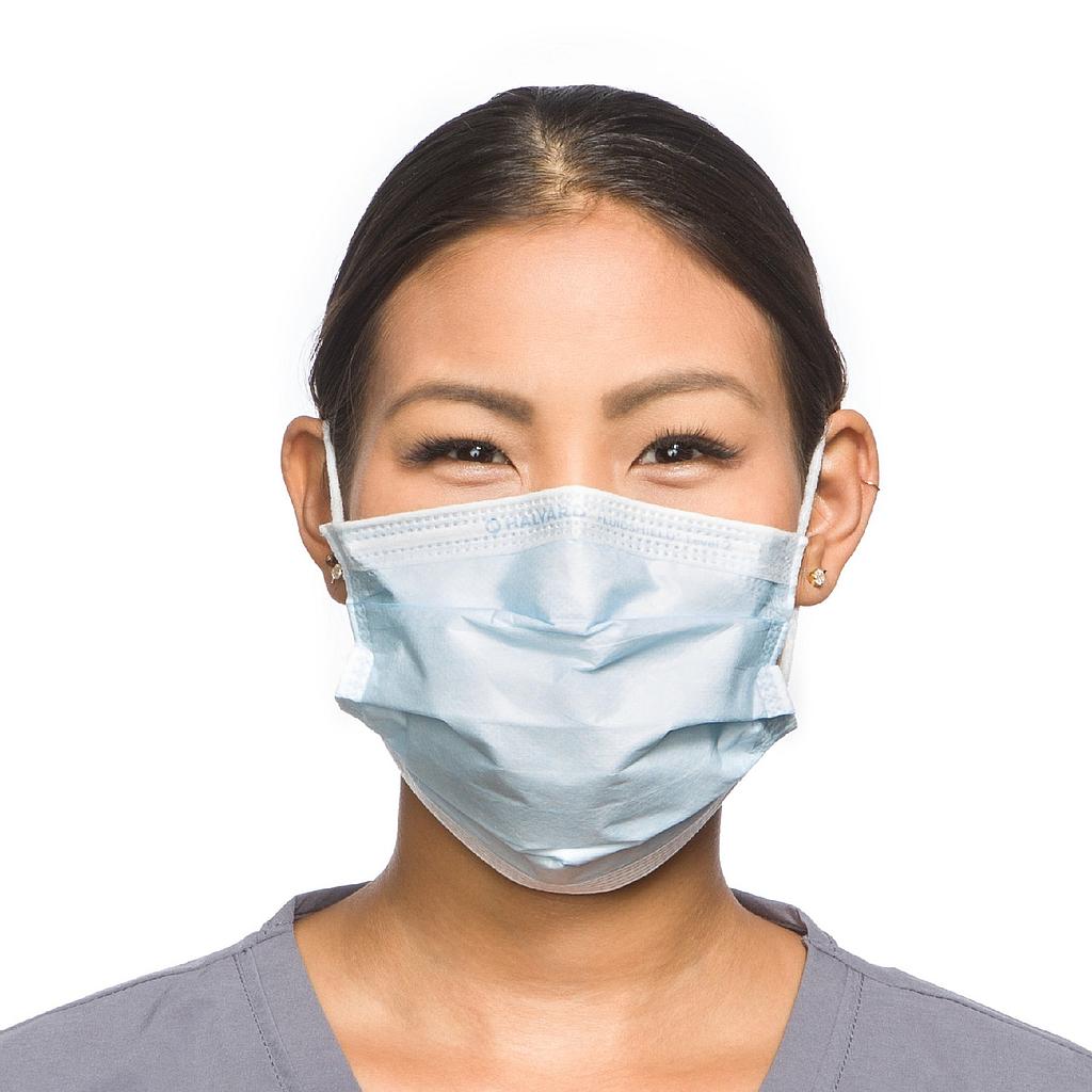 Halyard Fluidshield™ Level 2 Procedure Mask, ( ASTM F2100-11 Level 2), Pleat, Blue