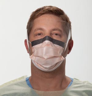 Halyard KC300 Surgical Mask, Wraparound Visor, Fog-Free, Earloop, Orange