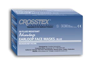 Crosstex Advantage Earloop Mask, Latex Free (LF), Blue