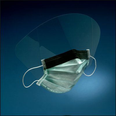 3M™ High Fluid Resistant Procedure Mask with Face Shield, Light Green