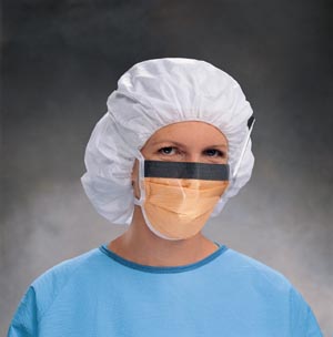 Halyard Fluidshield™ Fog-Free Surgical Mask with Ties, Wraparound Visor, Orange