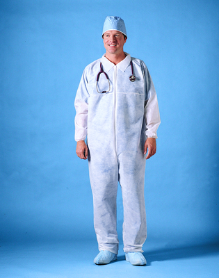 Busse Fluid Resistant Coveralls, Open Cuffs & Ankles., X-Large