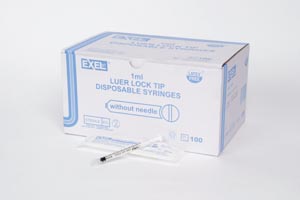 Exel Syringe Only - Sterile/Syringe Only, 1mL, Luer Lock