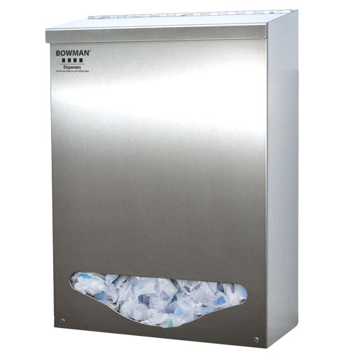 Bowman Bulk Dispenser, Tall Single Bin, Single Compartment, Wall Mounting, Stainless Steel