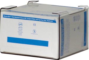 Bowman Face Mask Dispenser, Tie Style, Dual Position Wall Mounting, Clear