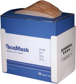 Bowman Face Mask Dispenser, Tie Style, White