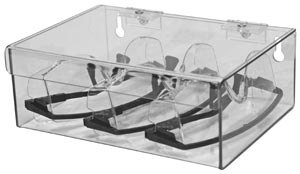 Bowman Eyewear Dispenser, Hinged Lid Top, Clear