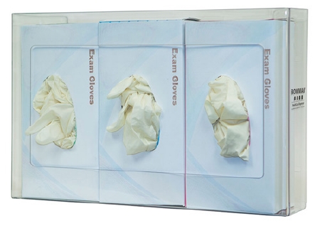 Bowman Glove Box Dispenser, Triple, Narrow, Clear