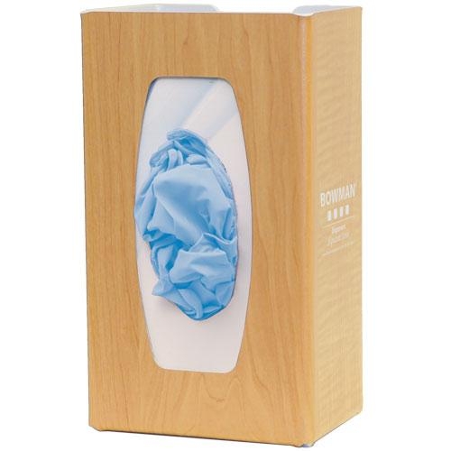 Bowman Glove Box Dispenser, Single Bin, Maple Fauxwood ABS Plastic