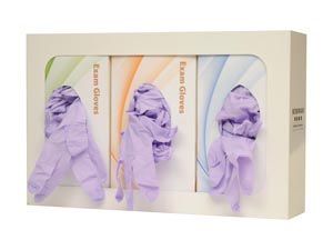 Bowman Triple Glove Dispensers, White Powder Coated Steel