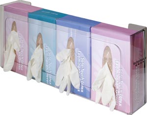 Bowman Quad Glove Box Dispenser, Clear