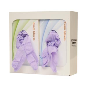 Bowman Double Glove Dispenser, White Powder Coated Steel