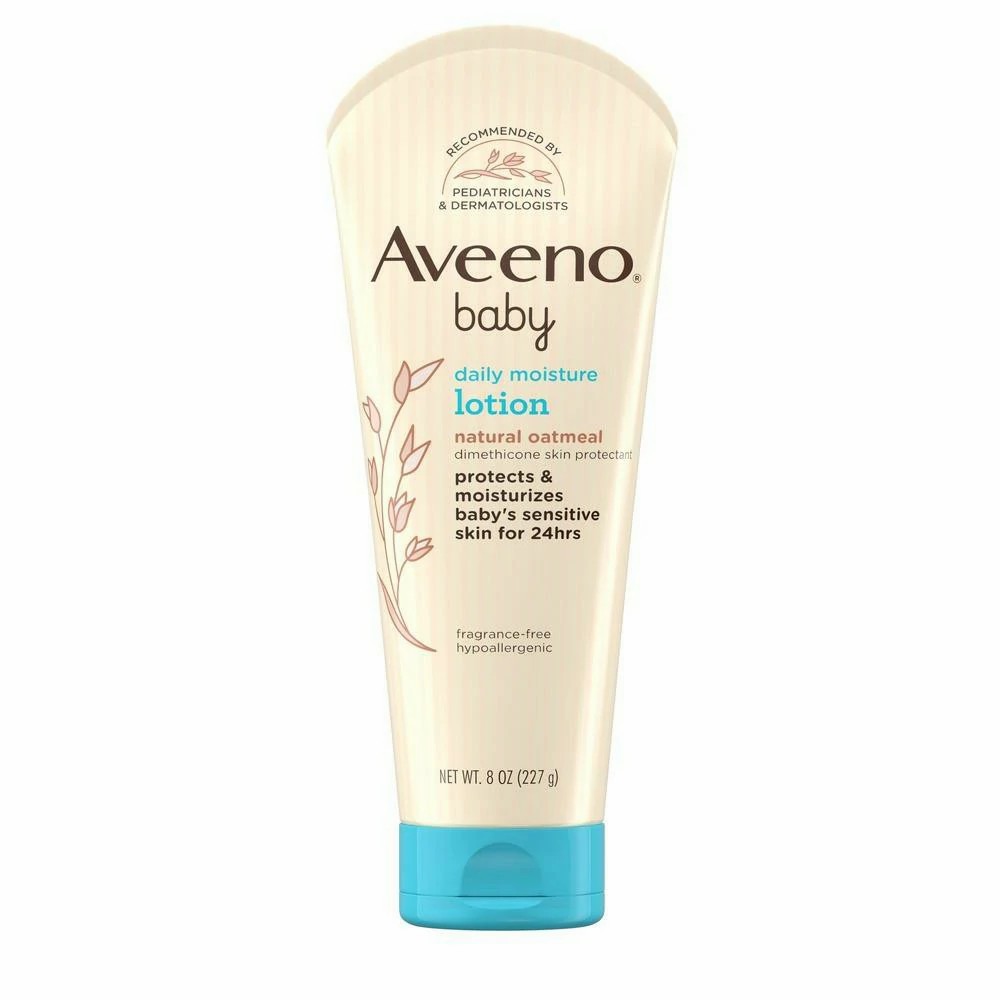 Johnson & Johnson Aveeno 8 oz Baby Fragrance Free Daily Moisture Lotion, 12/Case