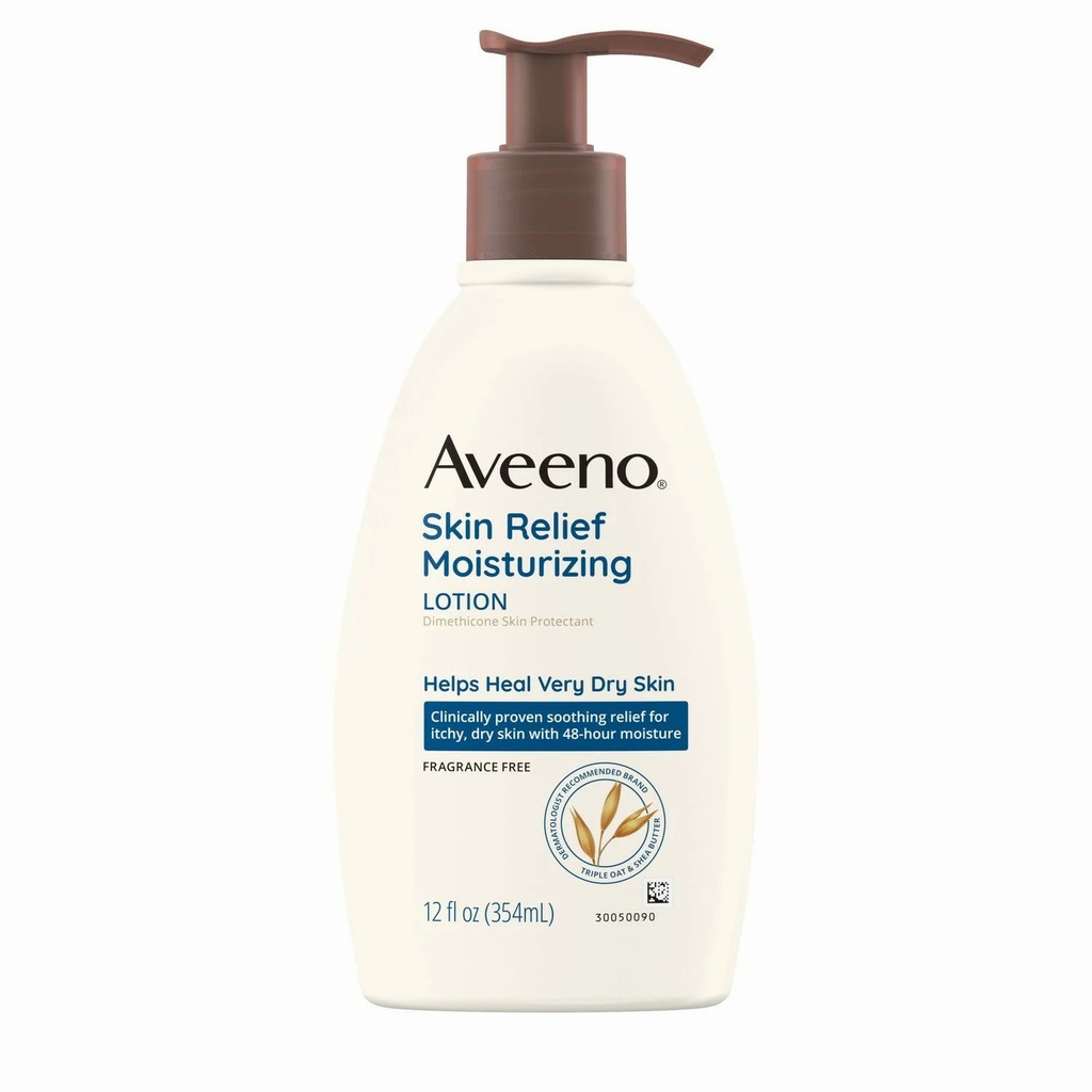 Johnson & Johnson Aveeno 12 fl oz Fragrance Free Skin Relief Moisturizing Lotion, 12/Case
