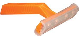 New World Imports Razor, Single Blade, Short Handle, Orange with Clear Cover