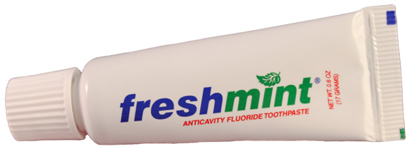 New World Imports Freshmint® Anticavity Fluoride Toothpaste, 0.6 oz, Laminated Tube, Bulk