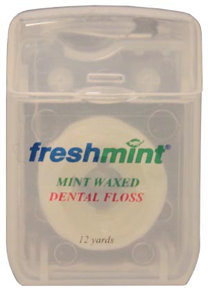 New World Imports Freshmint® Dental Floss, Mint, Waxed, 12 yds