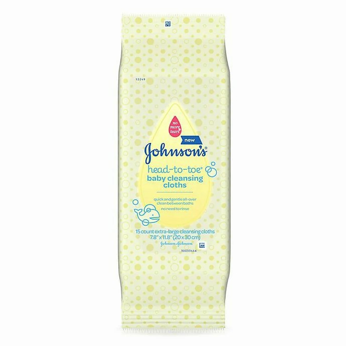 Johnson & Johnson Head-To-Toe Extra-Large Baby Cleansing Cloths, 6 Pack/Case