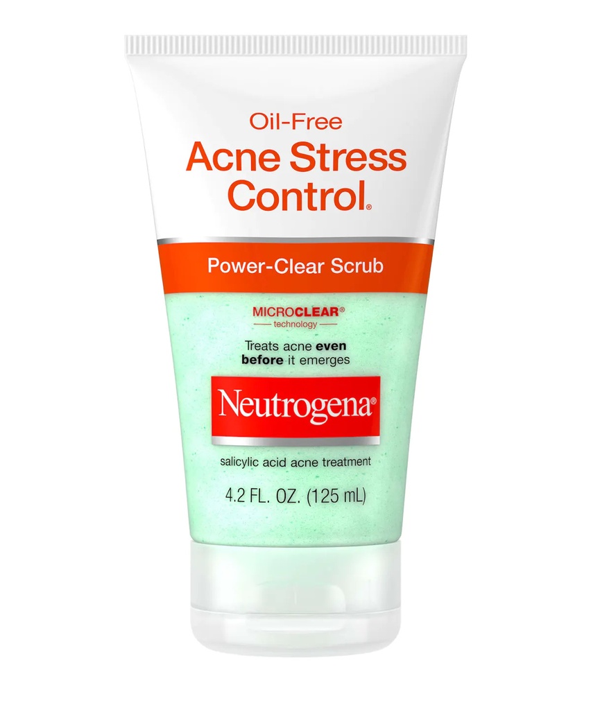 Johnson & Johnson Neutrogena 4.2 fl oz Oil-Free Acne Stress Control Power-Clear Scrub, 12/Case