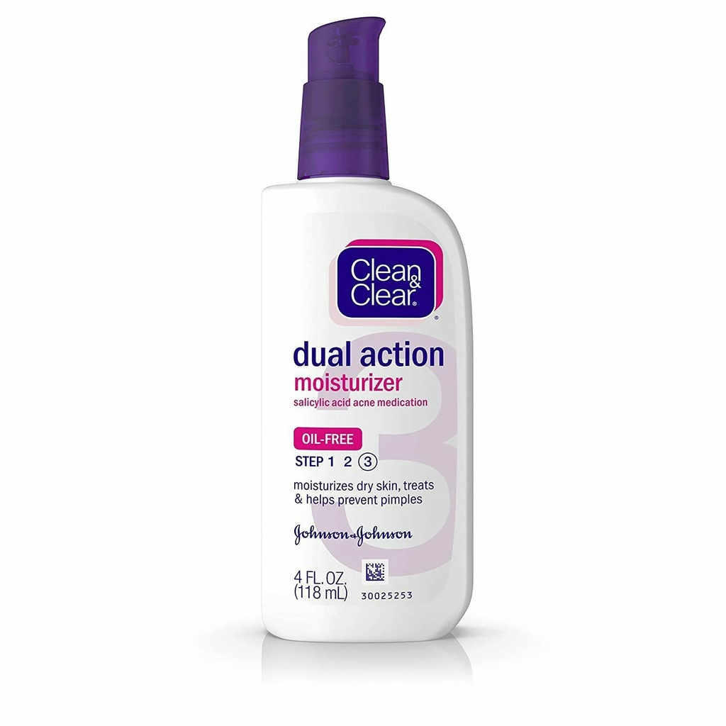 Johnson & Johnson Clean & Clear 4 fl oz Dual Action Moisturizer, 24/Case