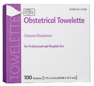 PDI Hygea® Obstetrical Towelette, 7.75" x 5", 1/pk