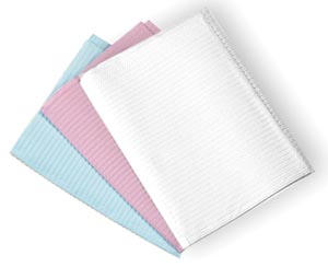 Crosstex Sani-Tab® Chain-Free® Towel, Polyback 3-Ply Paper, Poly, 19"x13", Blue, 400/cs