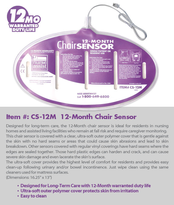 Nurse Assist Fall Sensors - Sensor Pad, Chair