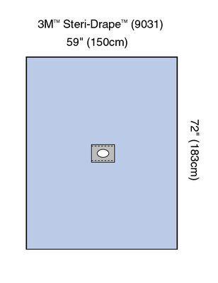 3M™ Surgical Steri-Drape™ Off-Centered Oval Adhesive Aperture Drape, 59" x 72"