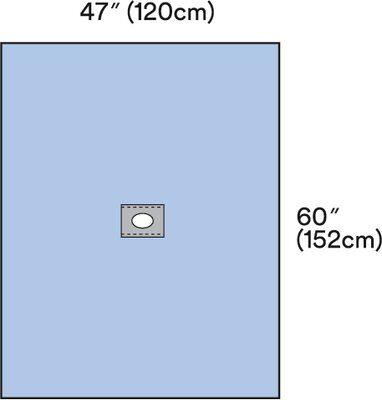 3M™ Surgical Steri-Drape™ Centered Oval Adhesive Aperture Drape, 59" x 47"