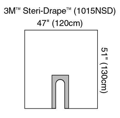3M™ Steri-Drape™ U-Drapes, 47&quot; x 51&quot;, Non-Sterile, Clear Plastic, U-Slot Aperture with Adhesive
