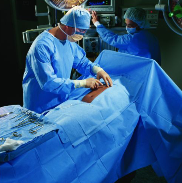Halyard Drapes, Laparotomy Drape, 100" x 72" x 124", Sterile