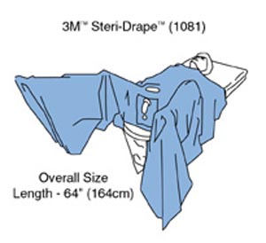 3M Urology Steri-Drape™ TUR Drape, 64", Abdominal Adhesive Aperture