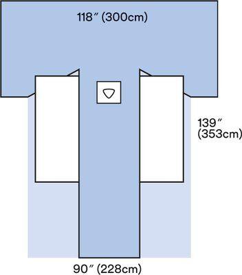 3M™ Steri-Drape™ 1 Piece Hip Drape, Side Pouches, 118" x 138"