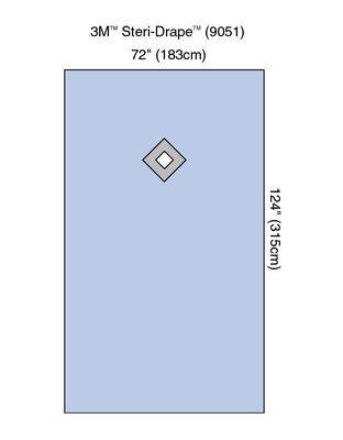 3M™ General SurgerySteri-Drape™ Thyroid Drape, 72" x 124", Absorb. Impervious Material, Diamond