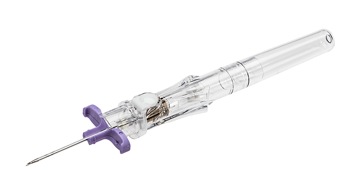 BD Introsyte-N Autoguard 26 Gauge x 1.9 cm Safety Shielded Introducers w/ Notched Needle, Purple, 10/Case