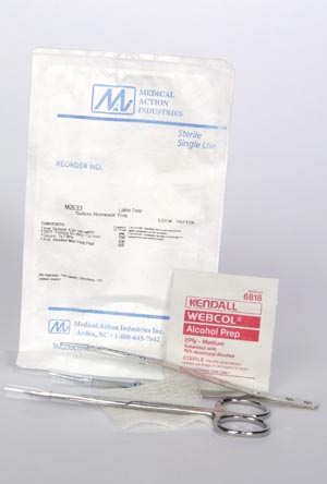 Medical Action Suture Removal Kits (1) SS Iris, (1) Metal Insert Forceps, (1) Alcohol Prep Pad