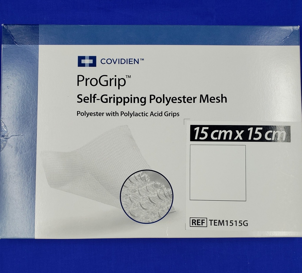 Medtronic Parietex 15 cm x 15 cm Progrip Rectangular Self Fixating Mesh Patch