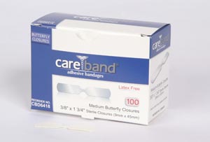 ASO Careband™ Butterfly Closure Bandages, Medium 1 3/8" x 1/3", Latex Free (LF)